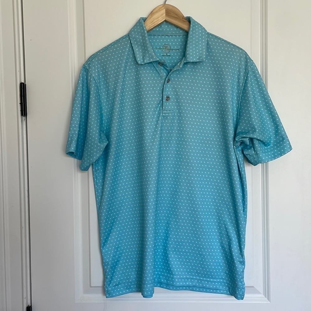 Tournament Collection Men’s Patterned Polo Shirt Light Blue M